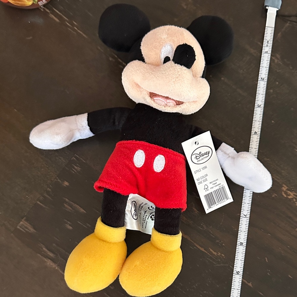 Disney Mickey Mouse Plush - Red, Black, Yellow 10” nwt